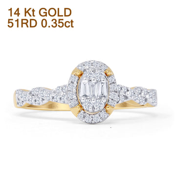 Infinity Twisted 0.35ct Diamond Oval Engagement Ring 14K Yellow Gold Wholesale